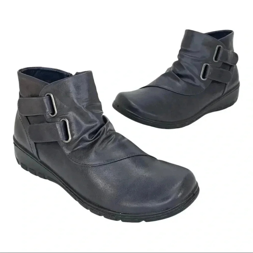 NWOB Easy Street Franny Navy Womens Ankle Boot Size 7.5N - Picture 12 of 12